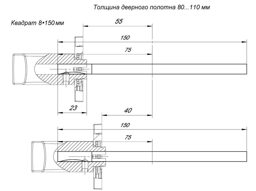 Квадрат для ручек Spindle 8х150 — изображение 2