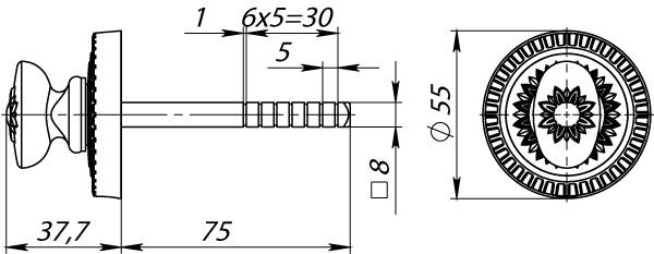 Ручка Armadillo (Армадилло) поворотная BKW8/CL OB-13 Античная бронза — изображение 2