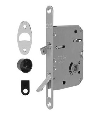 B08981.50.34 AGB (АГБ) Защелка врезная WC для раздвижных дверей (матовый хром) SCIVOLA TRE