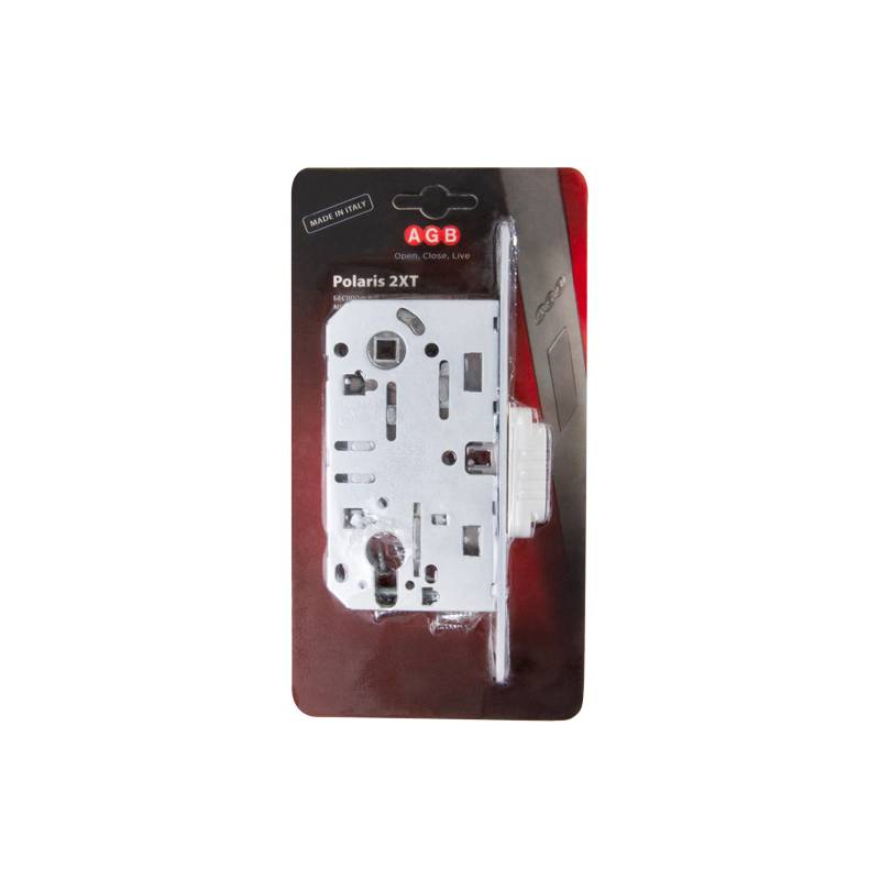 Корпус замка AGB (АГБ) магнитная под цилиндр MEDIANA POLARIS B06103.50.FM.567 с ответная планк B02402.05 - Белый