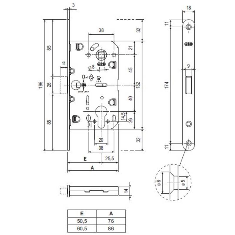 Корпус замка AGB (АГБ) магнитная под цилиндр MEDIANA POLARIS B06103.50.FM.567 с ответная планк B02402.05 - Белый — изображение 4